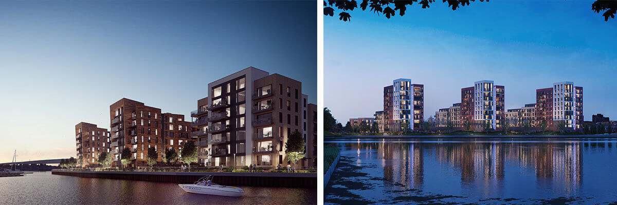 Waterfront homes at Chapel Riverside and Meridian Waterside in Southampton